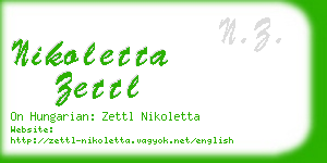 nikoletta zettl business card